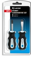 2pc Stubby Screwdriver Set