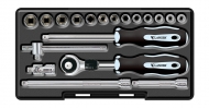 19pc 1/4"Dr. i-Ratchet Screwdriver Socket Set