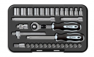 33pc 1/4"Dr. i-Ratchet Screwdriver Socket & Bit Socket Set