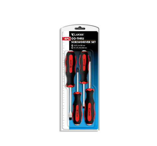 4pc Go-Through Screwdriver Set